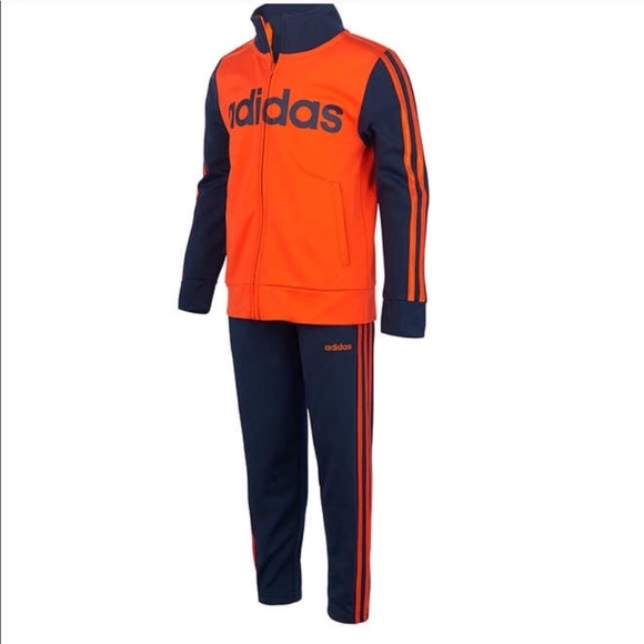adidas Other - New NWT Boys Adidas Orange Navy Blue Size 6 Outfit
